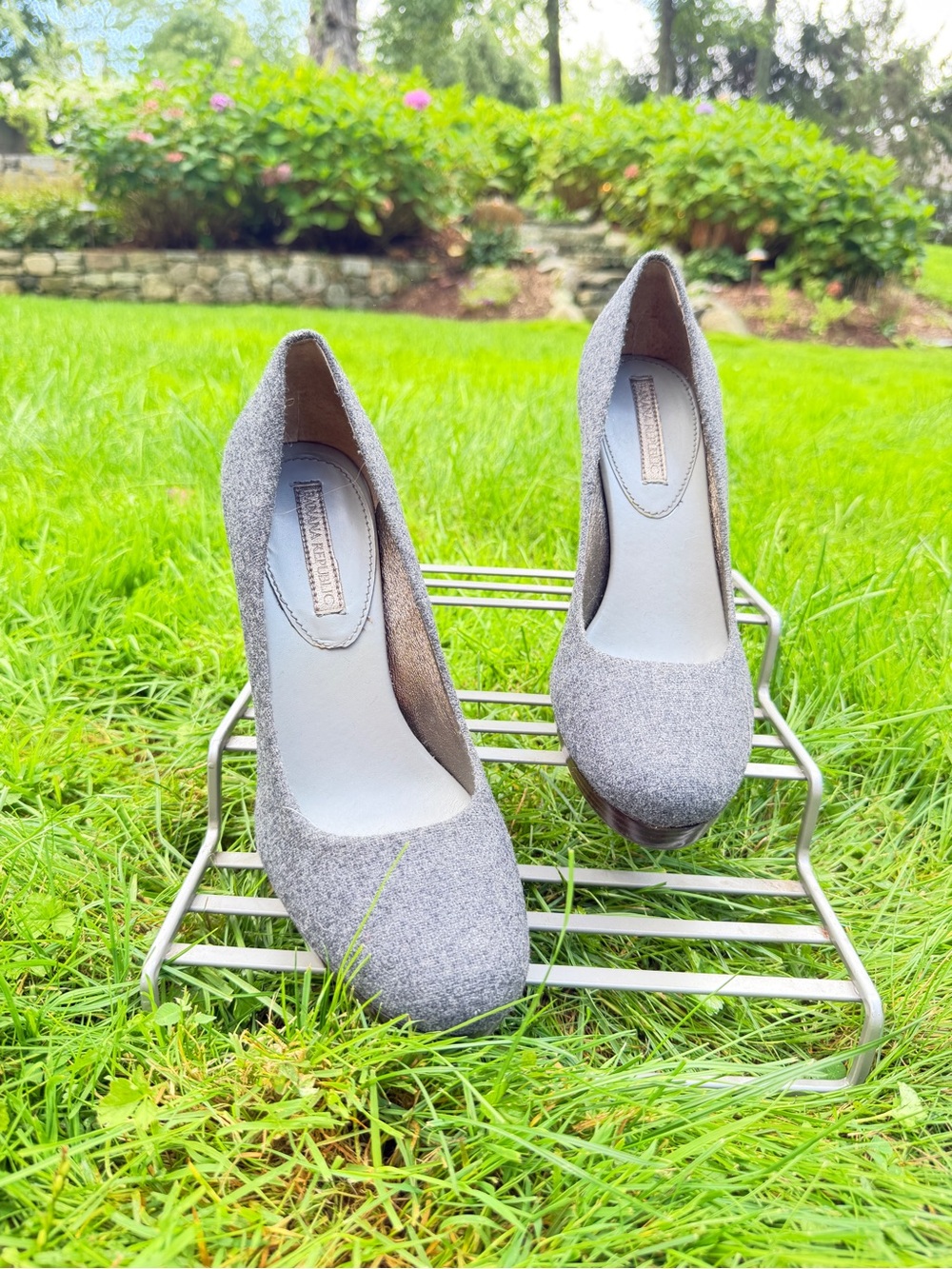 Banana Republic Gray Fabric Heels